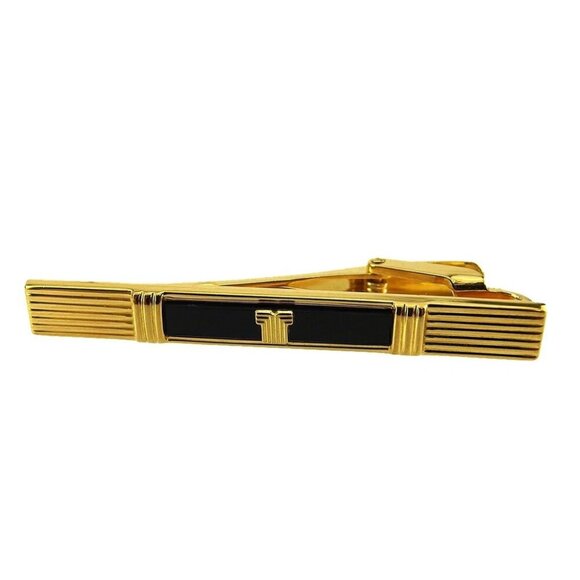 LANVIN Tie pin Gold black Women Authentic secondhand